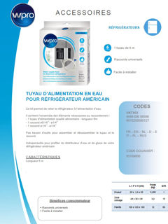 Image sur Kit rallonge filtration pour réfrigérateur US - UKT002