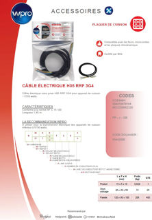 Image sur Câble H05 RRF 3G4 sans prise - longueur 1,45m - CCB340/1